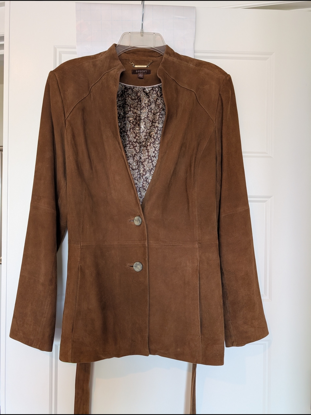 Tesori Brown Suede Leather Jacket